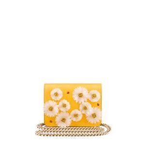 NWT Charlotte Olympia Women's Yellow Floral Leather Chain Strap Shoulder Bag